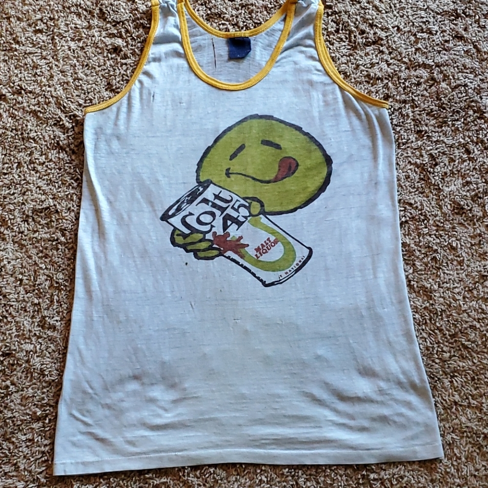Vintage 1970s Colt 45 malt liquor tank top